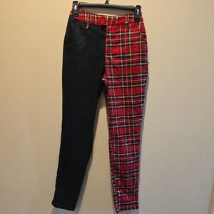 Hot Topic Red and Black Plaid Pants